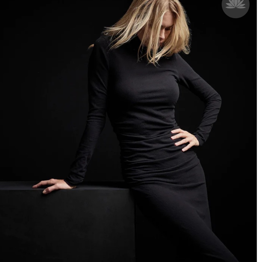 James Perse ruched scoop neck jersey dress